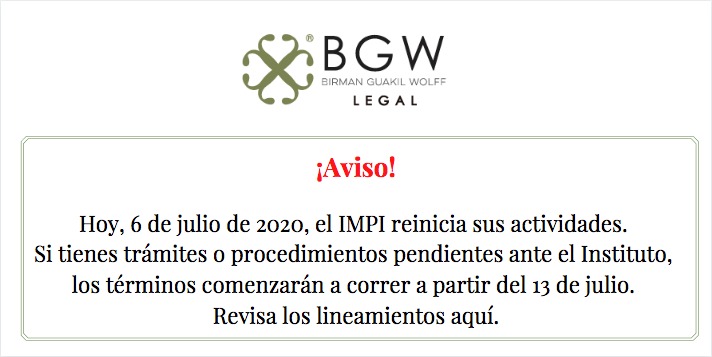 Reinicio de actividades IMPI.